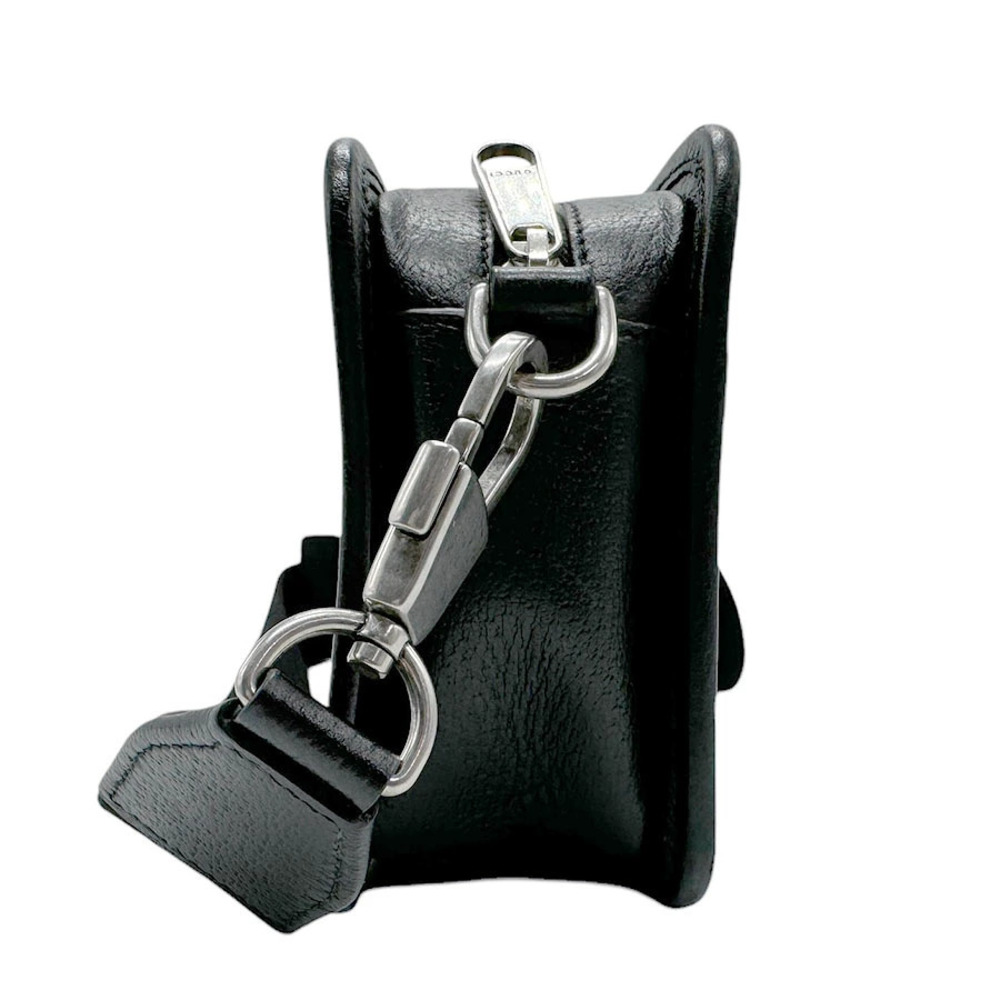 Gucci Silver GG Jumbo Bag Canvas Crossbody Black Shoulder